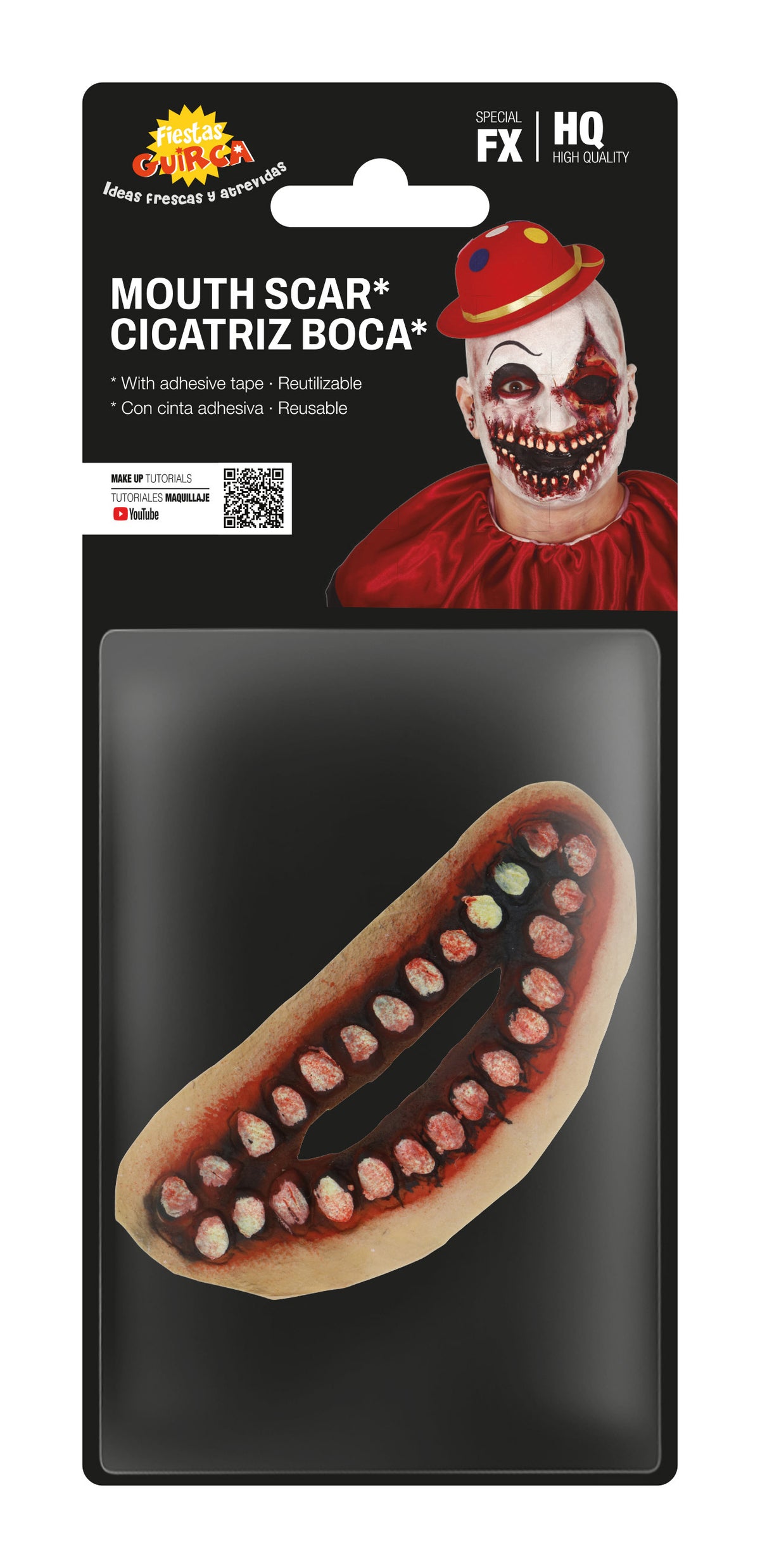 GP2007 – Latex Mundnarbe für Erwachsene 15 cm Horror – Farbe: Beige