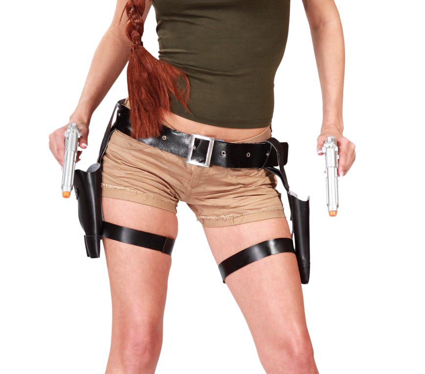 GP18130 – Doppelholster für Damen mit 2 Pistolen – Farbe: Schwarz, Ansicht 2