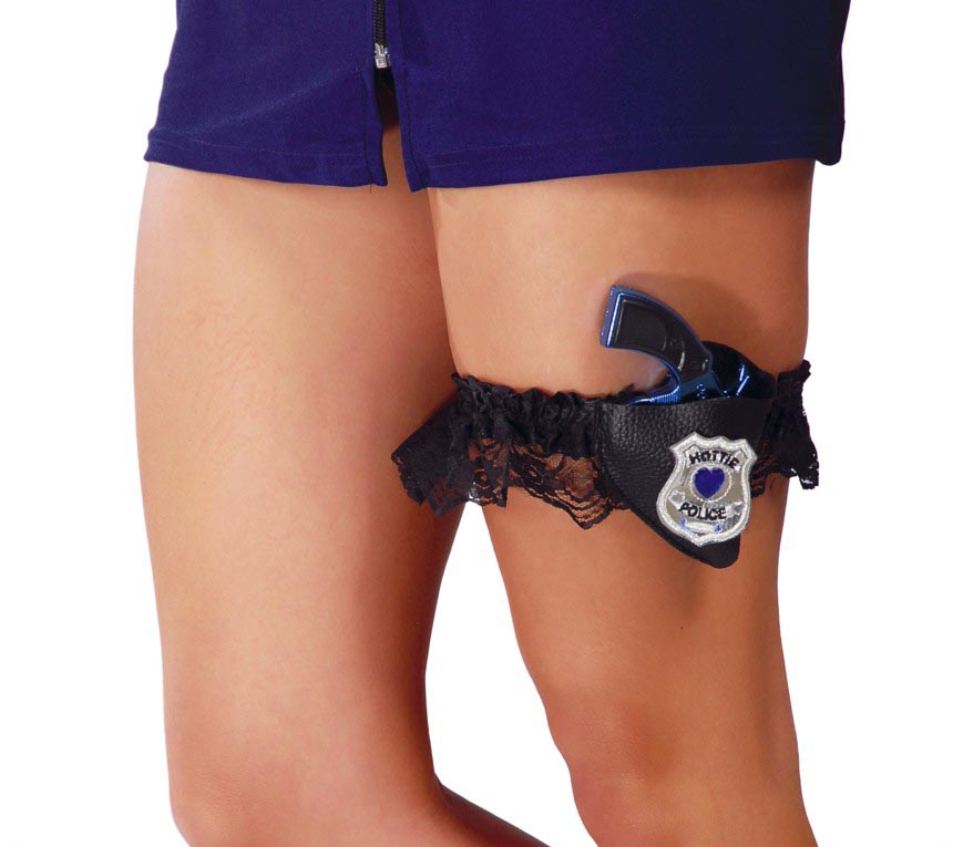 GP18067 – Strumpfband mit Pistole für Damen 16 cm – Farbe: Schwarz