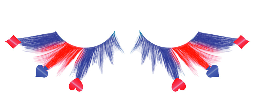 GP15091 – Party Wimpern für Erwachsene mit Motiv – Farbe: Blau / Rot