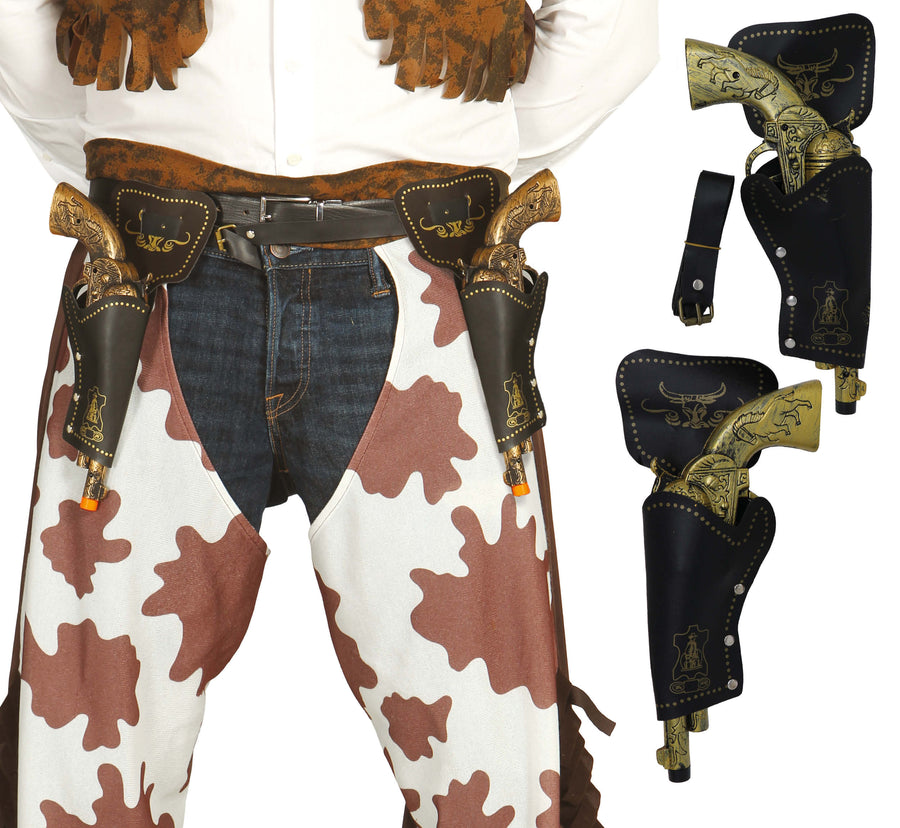 Doppelholster für Erwachsene mit 2 Pistolen 29 cm