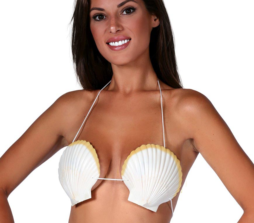 GP16431 – Muschel BH für Damen weiß Meerjungfrau – Farbe: Weiß, Ansicht 2