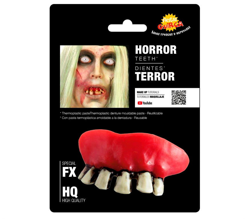 GP2176 – Zombie Zähne für Erwachsene Horror Gebiss – Farbe: Weiß