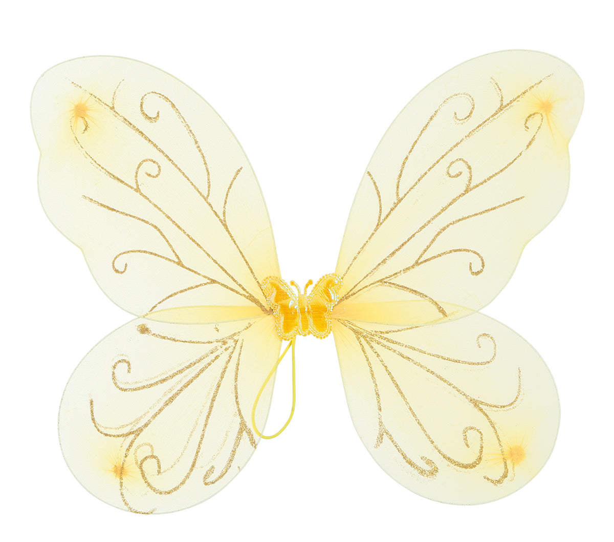 GP18600 – Feenflügel für Mädchen 44 x 35 cm Glitzer – Farbe: Gelb