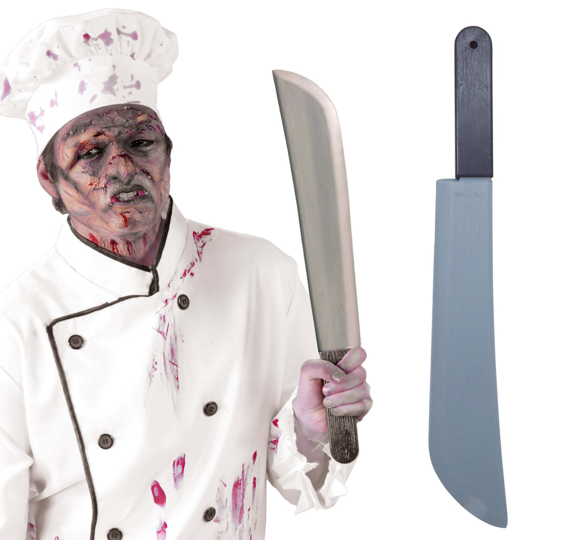 GP18304 – Horror Machete für Erwachsene 53 cm Attrappe – Farbe: Metallic