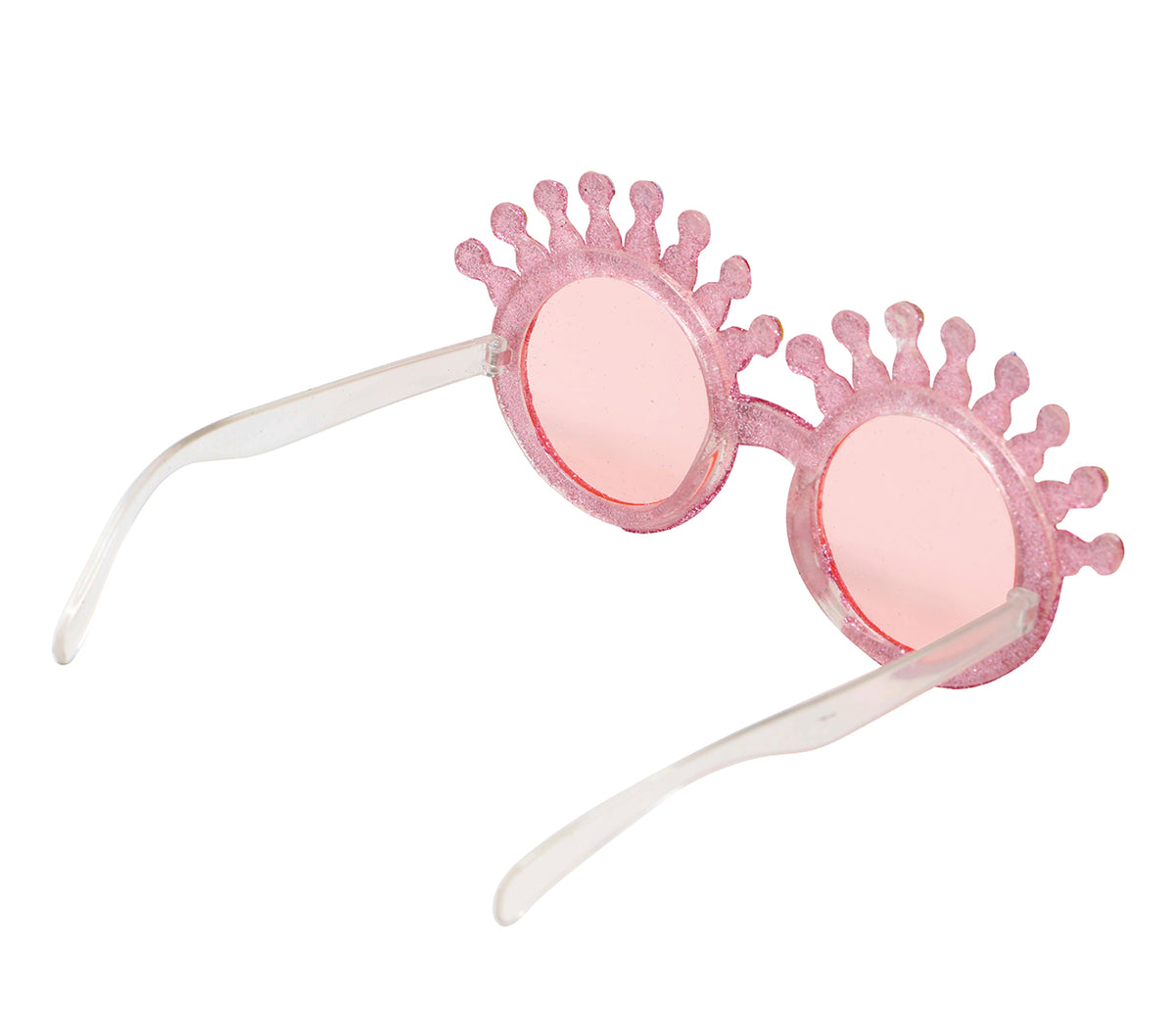 GP18853 – Glitzer Brille für Damen rosa mit Krone – Farbe: Pink