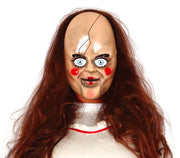 Horror Puppen Maske für Erwachsene mit Riss, Bild 2