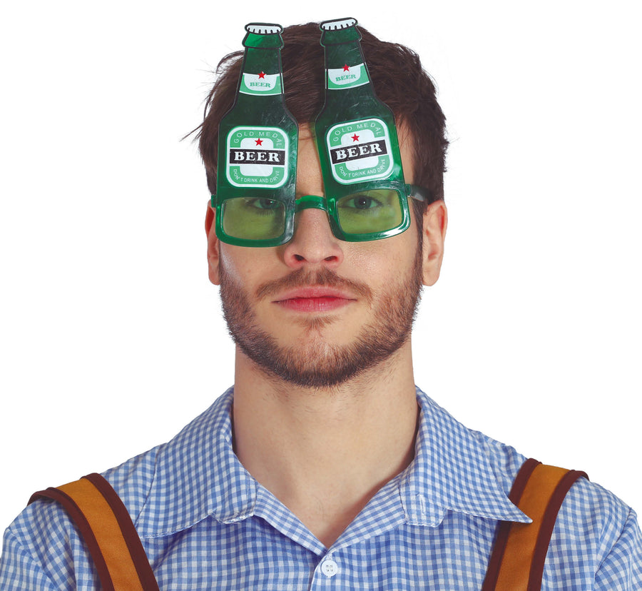 GP18857 – Bierflaschen Brille für Erwachsene grün – Farbe: Grün, Ansicht 2