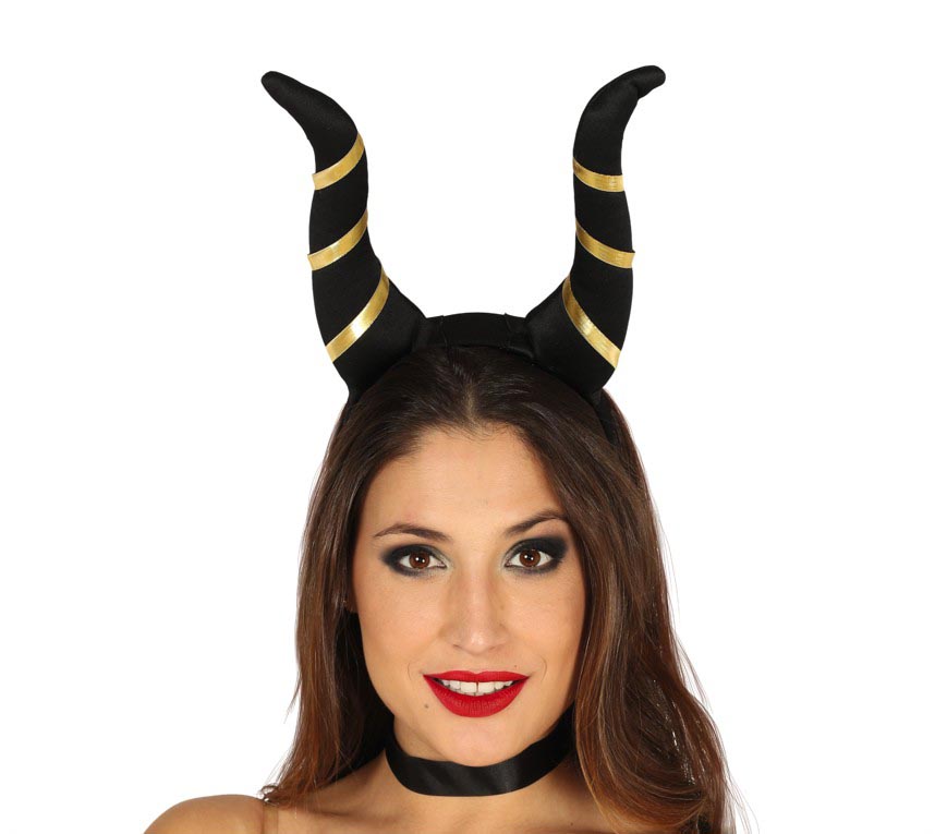 GP17405 – Böse Fee Haarreif für Damen mit Hörnern – Farbe: Schwarz, Ansicht 2