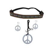 Hippie Accessoire Set für Damen mit Peace Kette, Bild 3