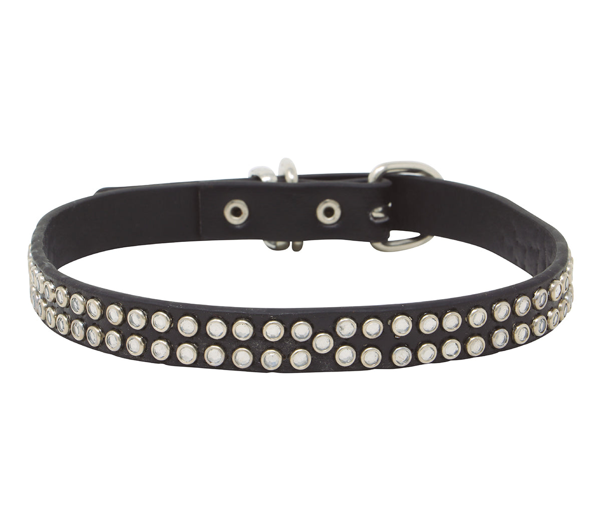 GP16747 – Punk Halsband für Erwachsene mit Strass – Farbe: Silber