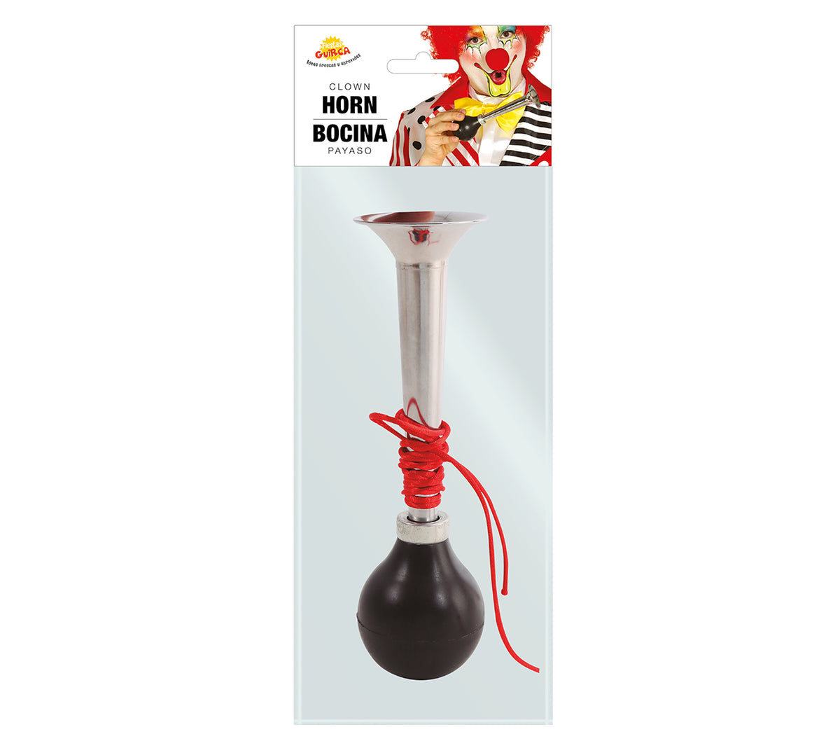GP16285 – Clown Tröte für Erwachsene 20 cm Ballhupe – Farbe: Schwarz