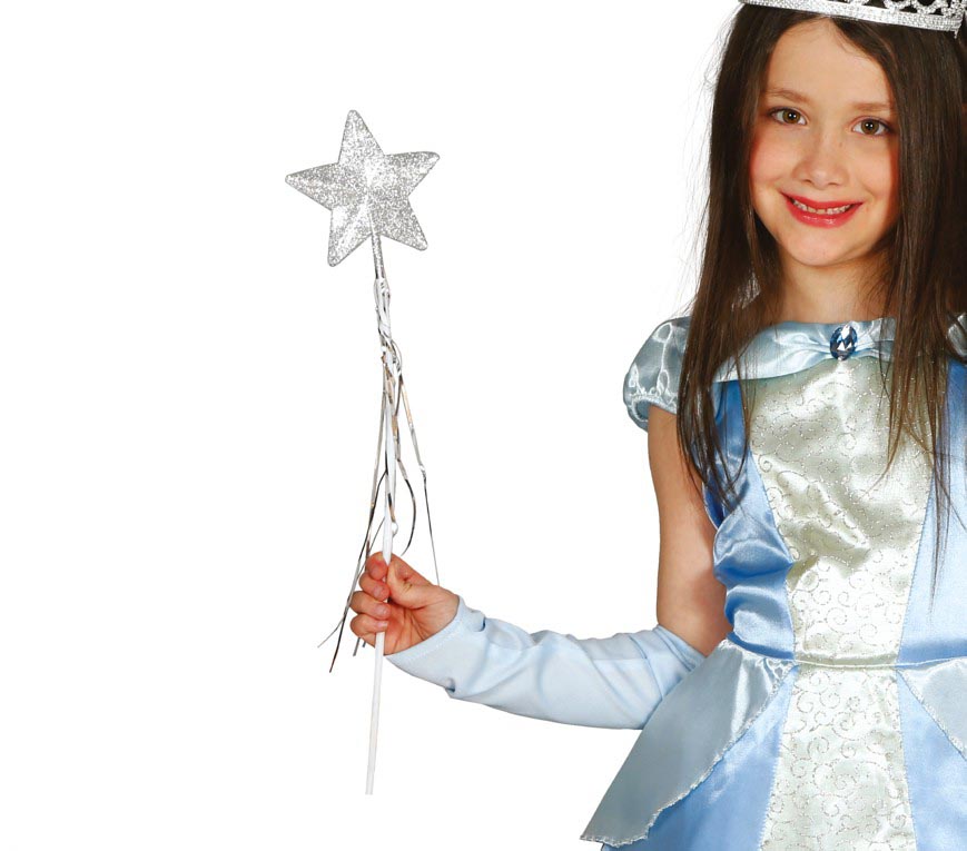 GP16381 – Glitzer Zauberstab für Mädchen 53 cm – Farbe: Silber