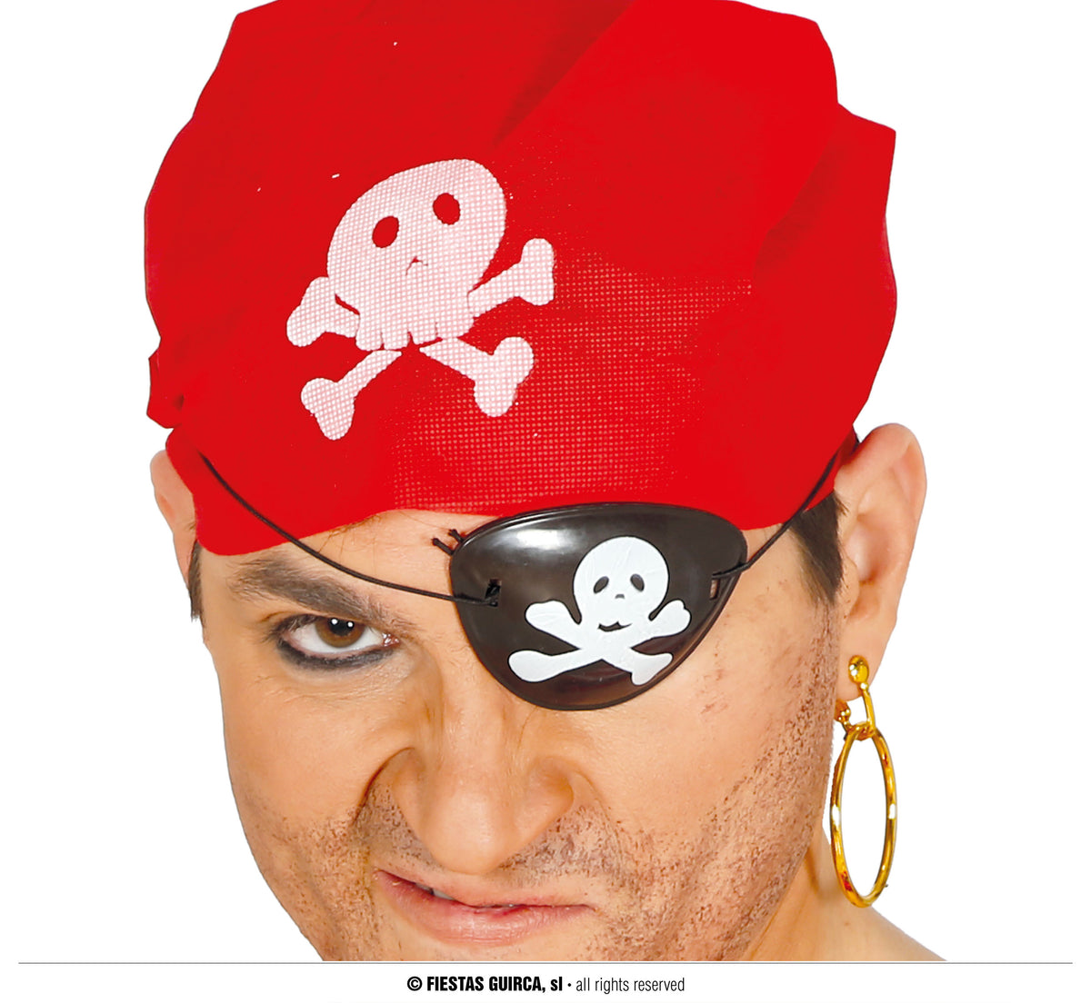GP16057 – Piraten Set für Erwachsene mit Augenklappe – Farbe: Rot