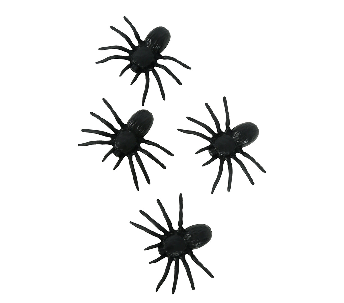 GP26293 – 4 Spinnen schwarz 10 cm Halloween Deko – Farbe: Schwarz