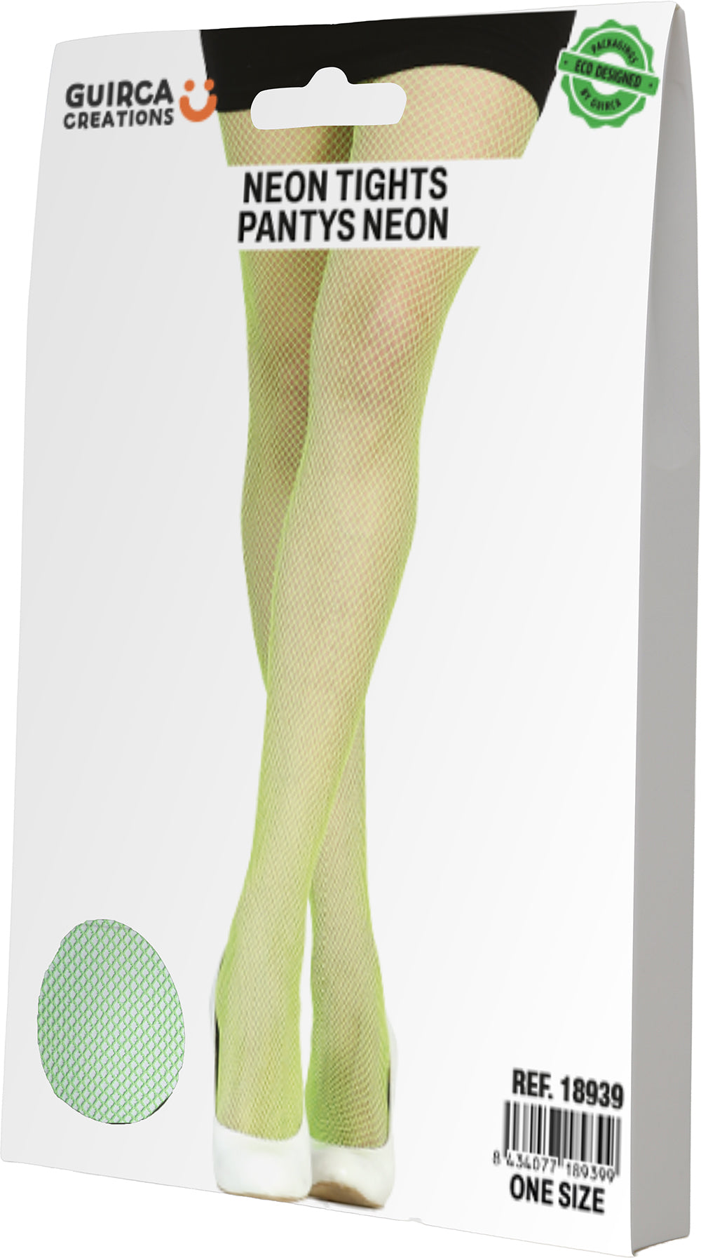 GP18939 – Neon Netzstrumpfhose für Damen 80er Jahre – Farbe: Grün
