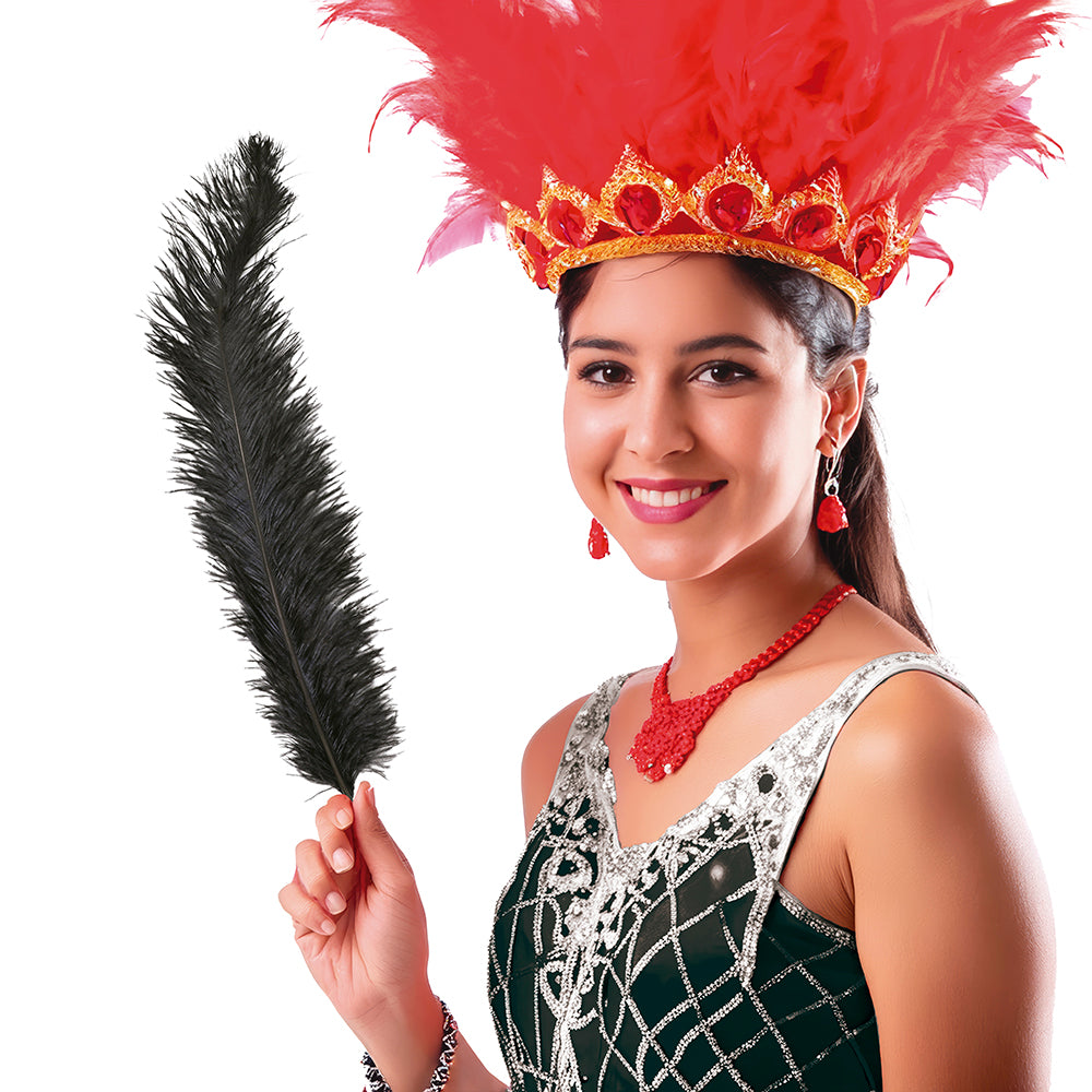 GP17672 – Riesen Straußenfedern für Erwachsene 45 bis 65 cm – Farbe: Schwarz