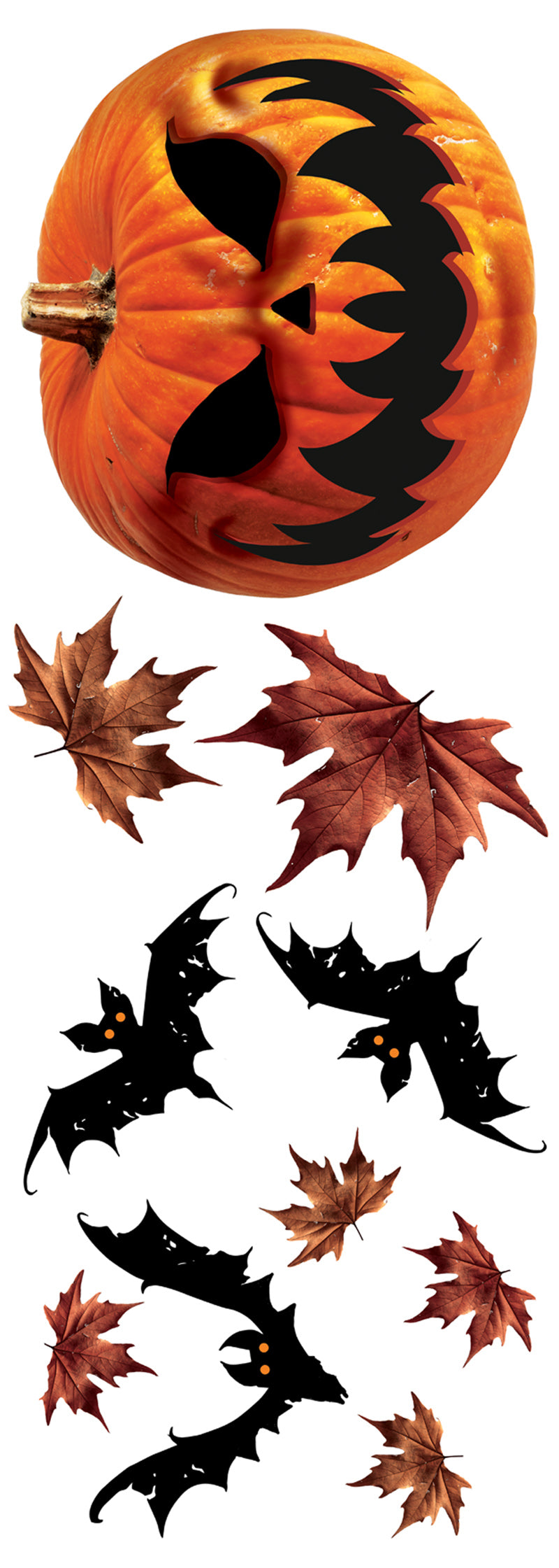 GP24662 – Halloween Wandaufkleber 25 x 70 cm – Farbe: Totenkopf, Kürbis