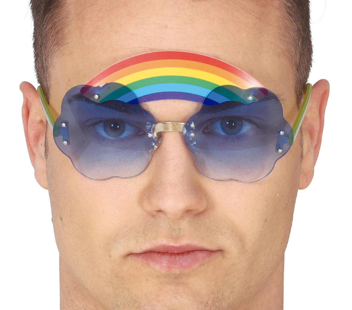 GP18856 – Regenbogen Brille für Erwachsene mit Wolken – Farbe: Mehrfarbig