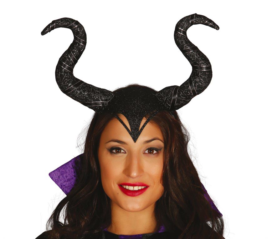 GP19950 – Böse Fee Haarreif für Damen mit Hörnern – Farbe: Schwarz