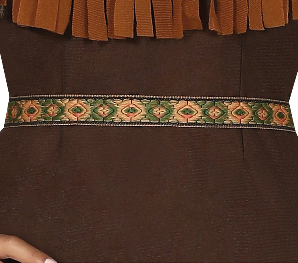 GP88558 – Indianerin Kostüm für Damen mit Fransen – Größe: 38 - 40 (M) – Farbe: Braun
